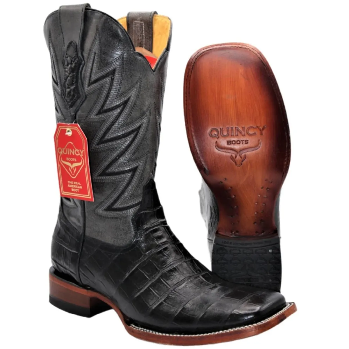 Botas de Cocodrilo Grabado Horma Rodeo Cuadrada Q822A8205