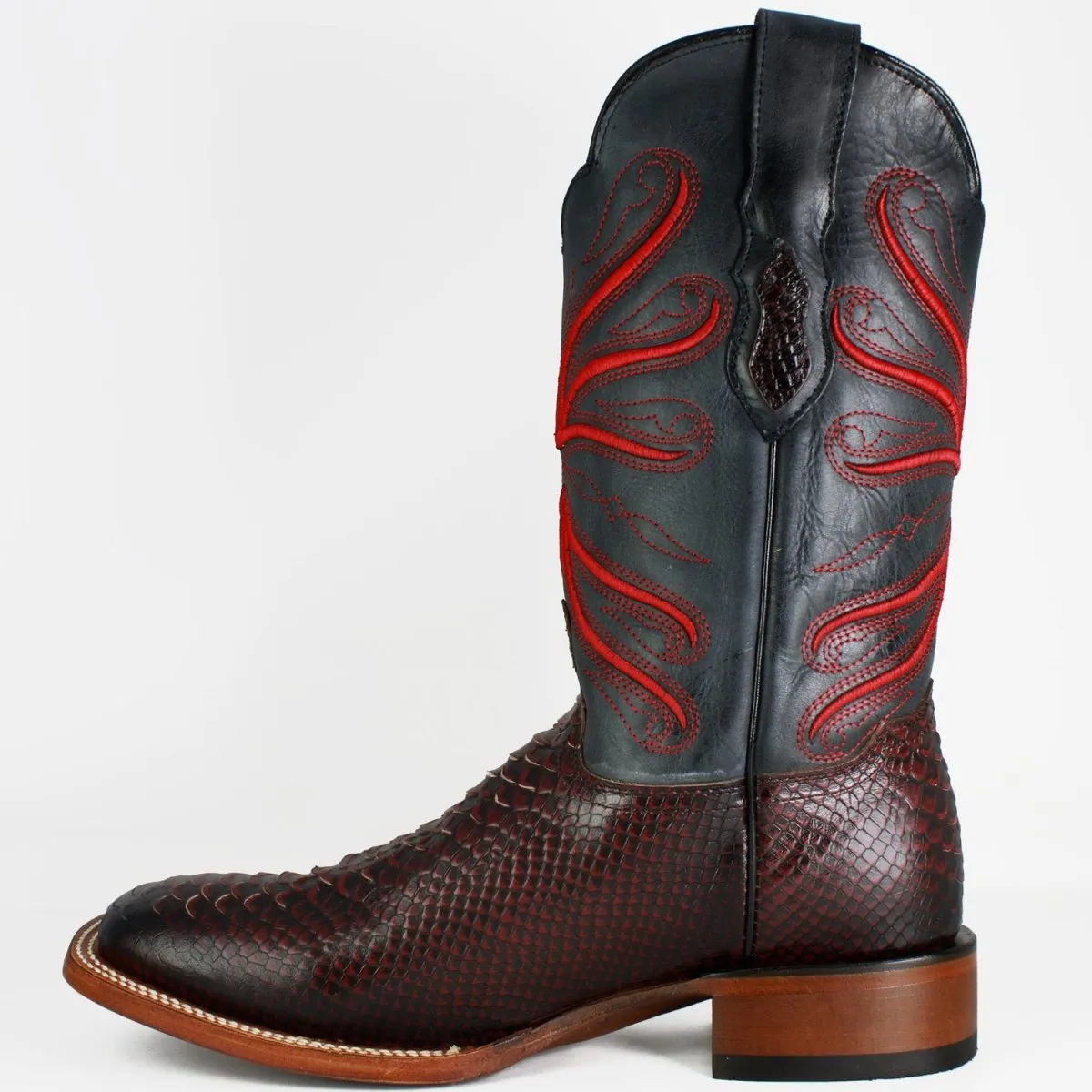 Botas de Piton Grabado Horma Rodeo Cuadrada Q822A5718