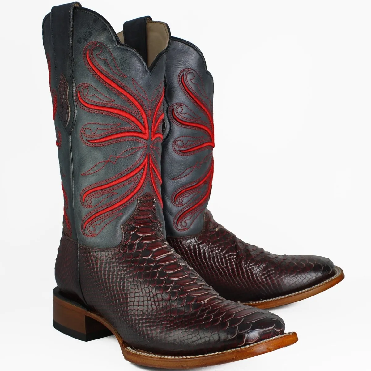 Botas de Piton Grabado Horma Rodeo Cuadrada Q822A5718