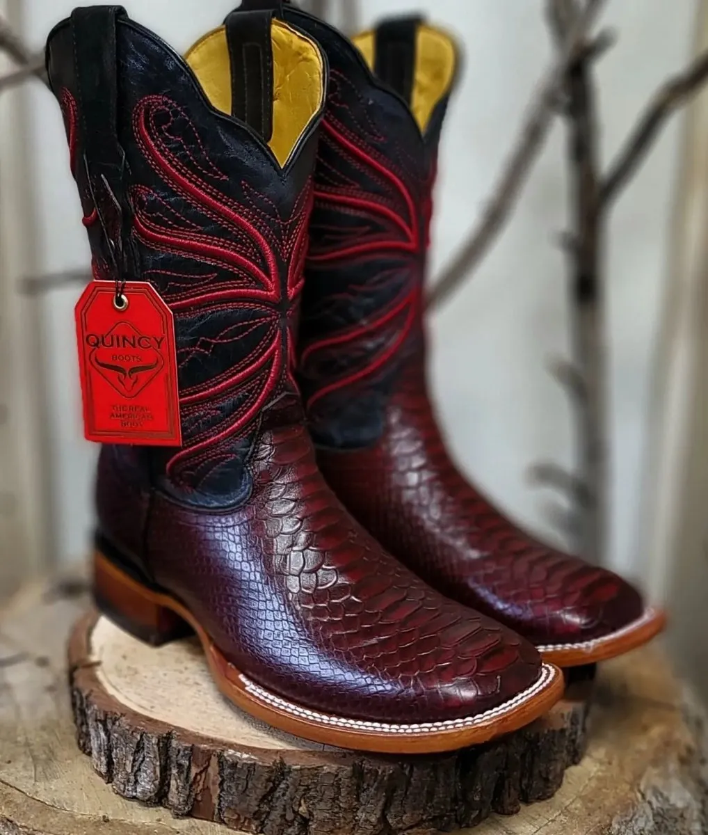 Botas de Piton Grabado Horma Rodeo Cuadrada Q822A5718