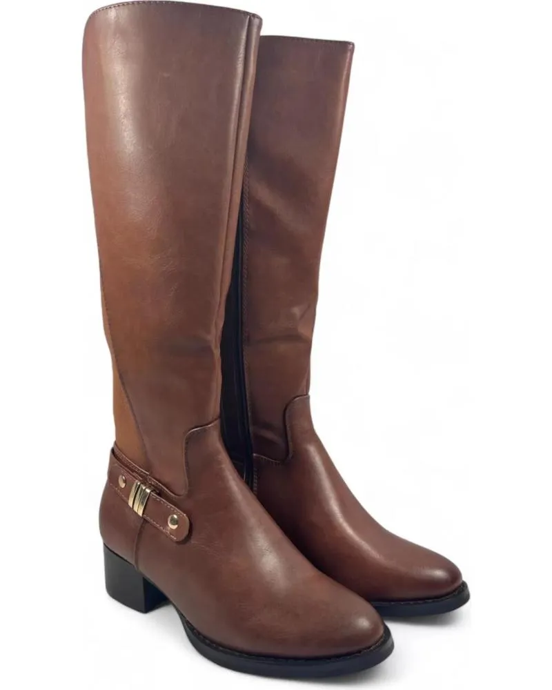 Botas TIMBOS  de Mujer BOTA TACON DE MUJER CAMEL 130735  MARRóN