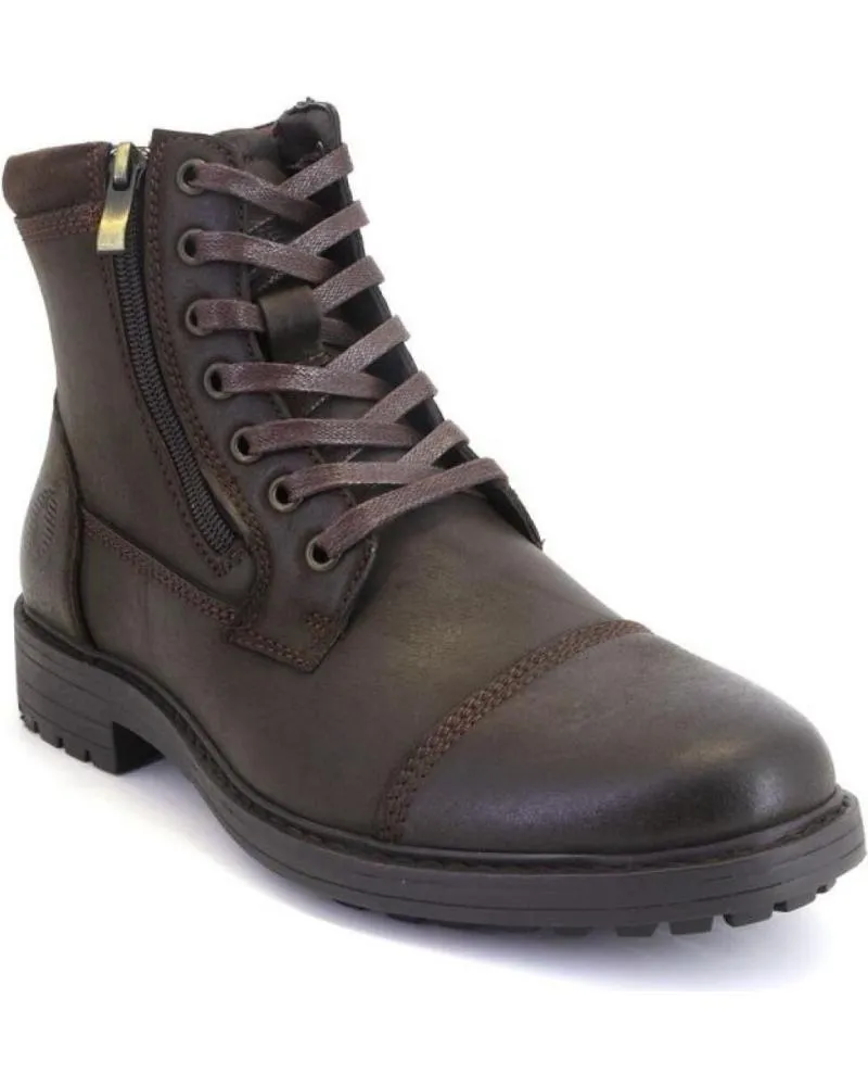 Botines   de Hombre CANGURO 816 BOTAS DE HOMBRE PIEL LAZOS Y CREMALLERA  MARRON