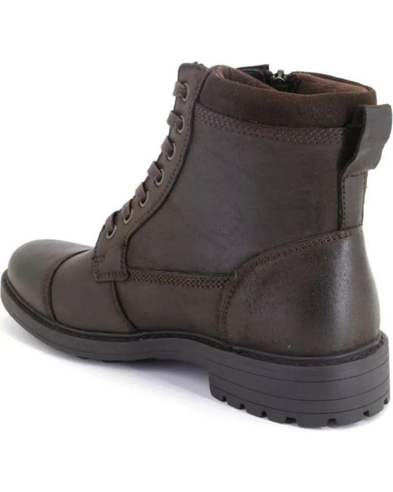 Botines   de Hombre CANGURO 816 BOTAS DE HOMBRE PIEL LAZOS Y CREMALLERA  MARRON