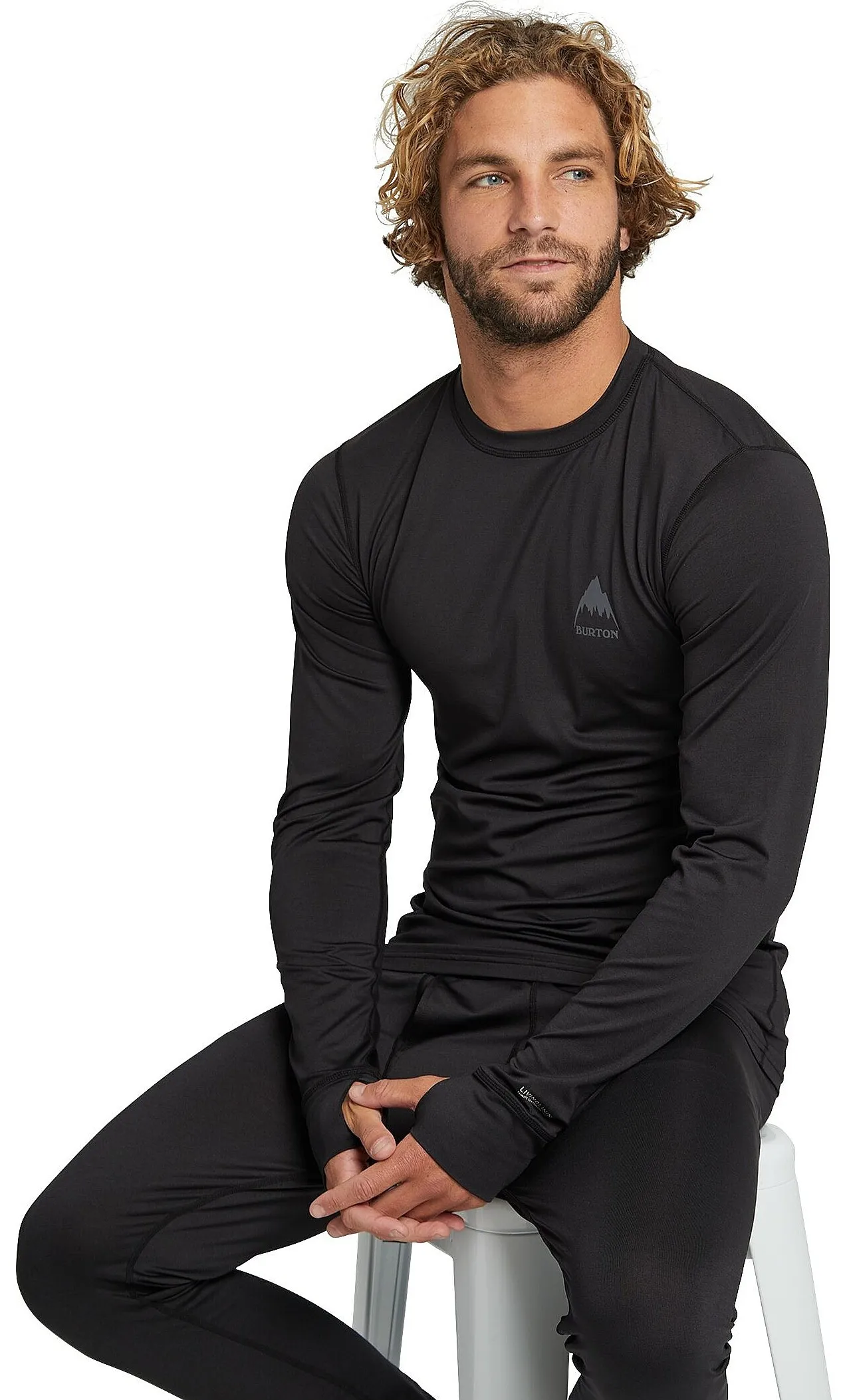 camisa Burton Lightweight X Base Layer Crewneck LS - True Black - men´s