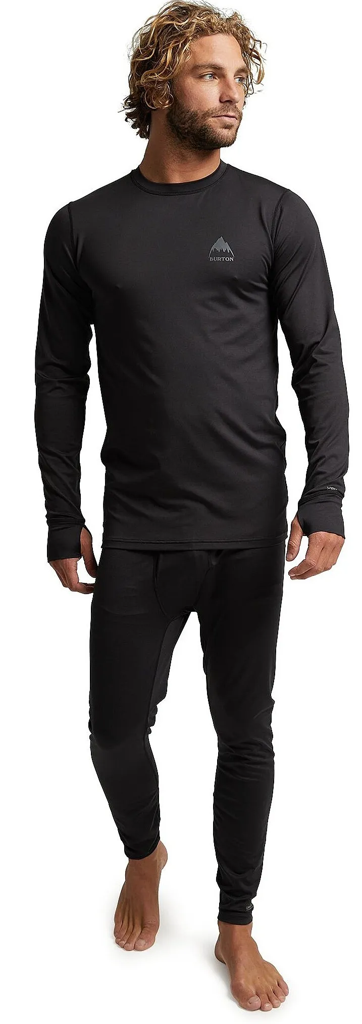 camisa Burton Lightweight X Base Layer Crewneck LS - True Black - men´s