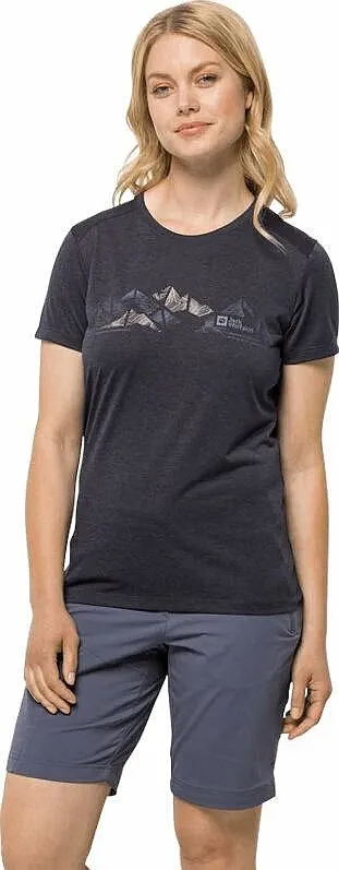 camisa Jack Wolfskin Crosstrail Graphic - Graphite - women´s