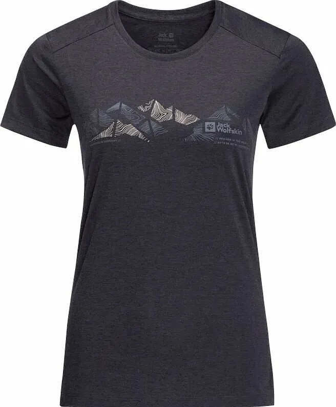 camisa Jack Wolfskin Crosstrail Graphic - Graphite - women´s