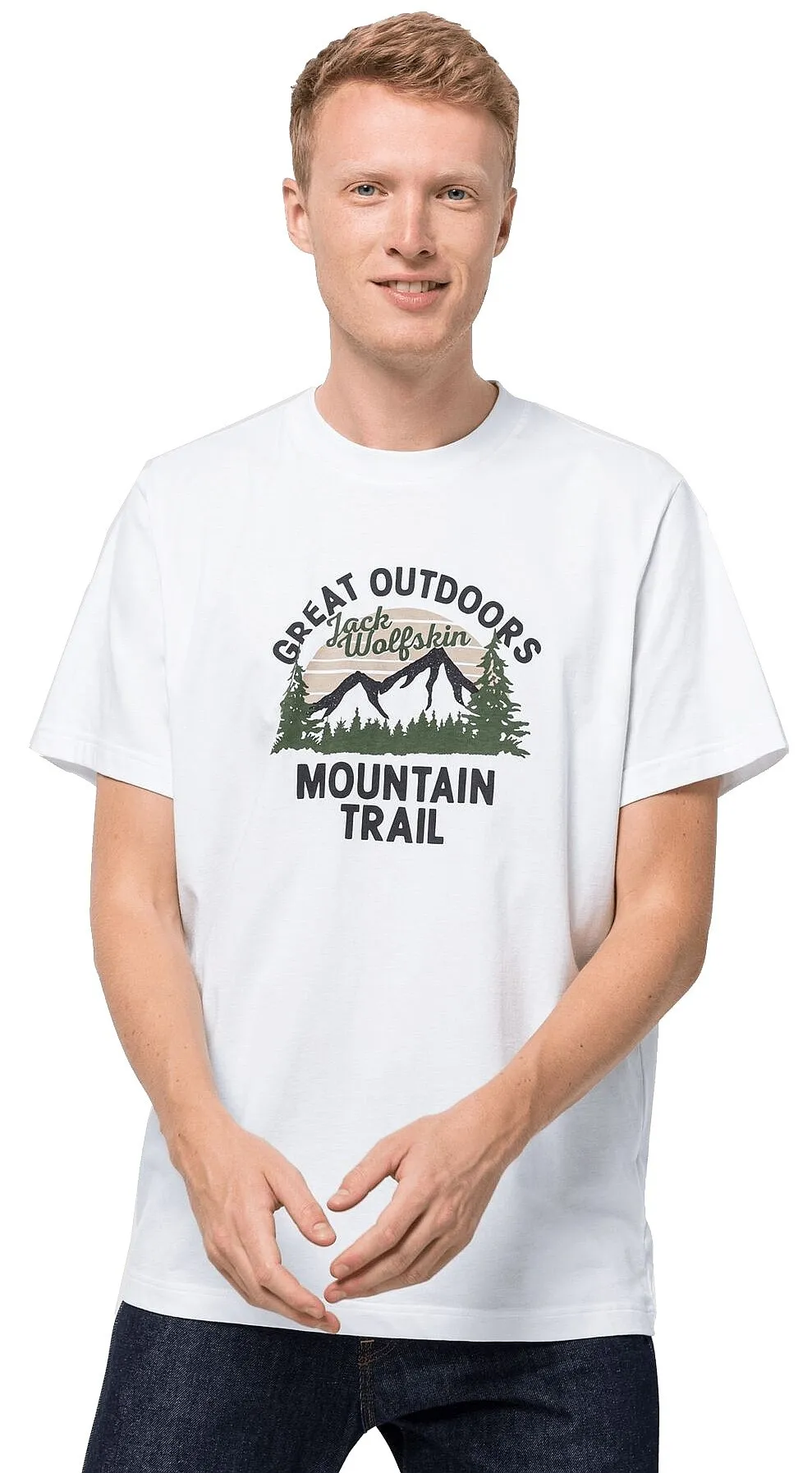 camisa Jack Wolfskin JW Mountain Trail T - White Rush - men´s