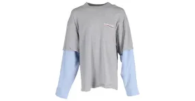 Camiseta a capas de algodón gris de la campaña política de Balenciaga 