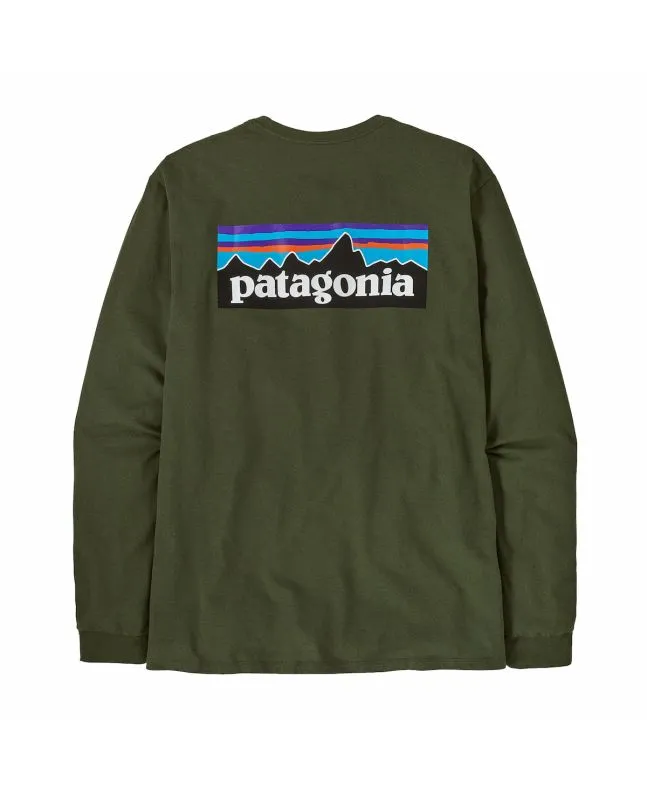 Camiseta de manga larga Patagonia M's LS P-6 Logo Responsibili-Tee Verde Pino