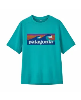 Camiseta Patagonia Kids Capilene Silkweight Boardshort Logo Subtidal Blue