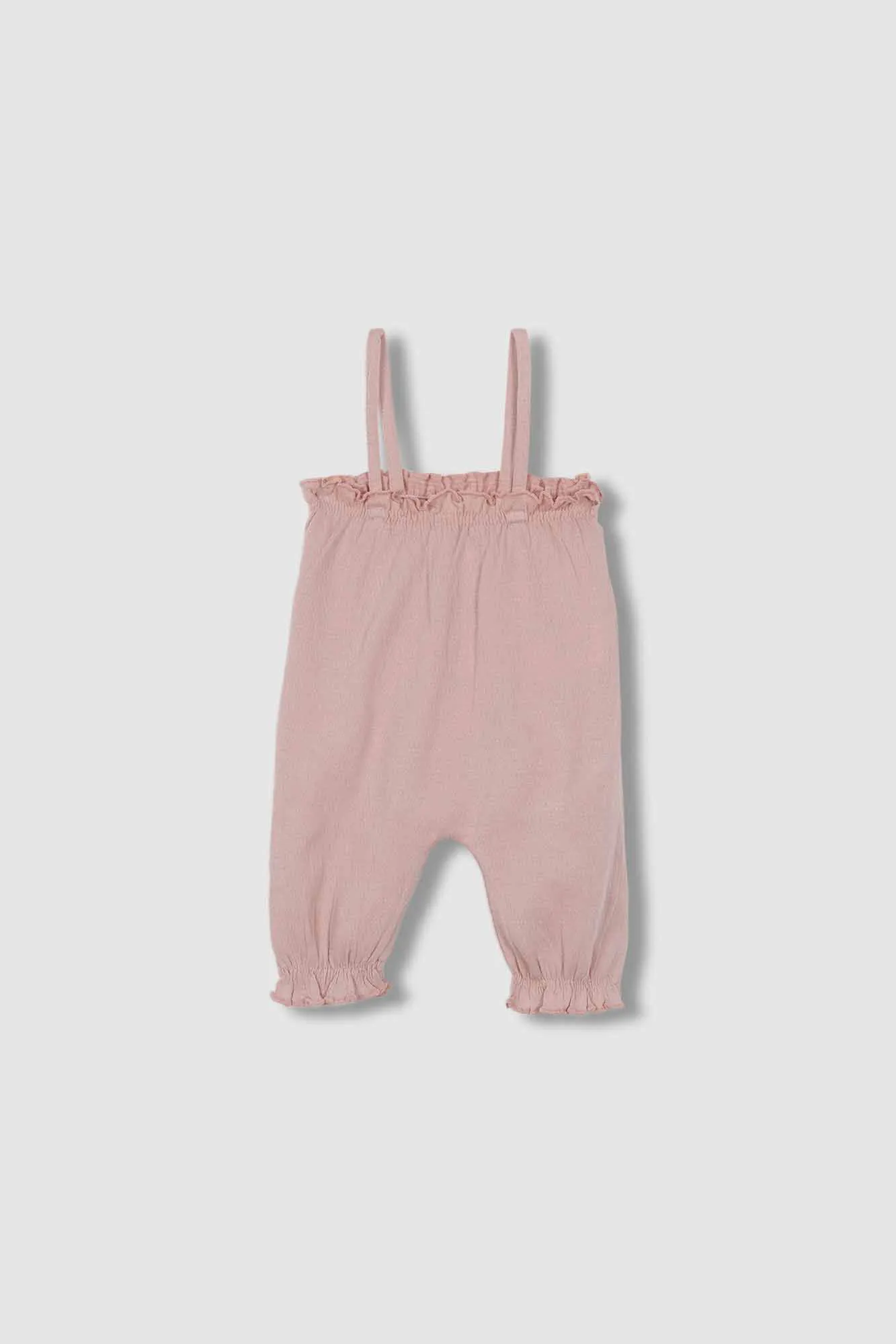 Gocco Pantalón largo jersey con tirantes rosa viejo