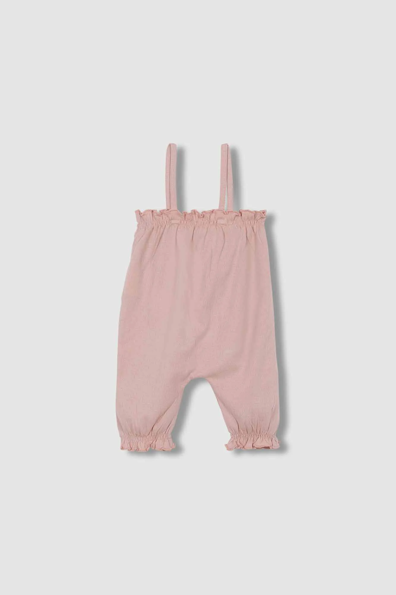 Gocco Pantalón largo jersey con tirantes rosa viejo