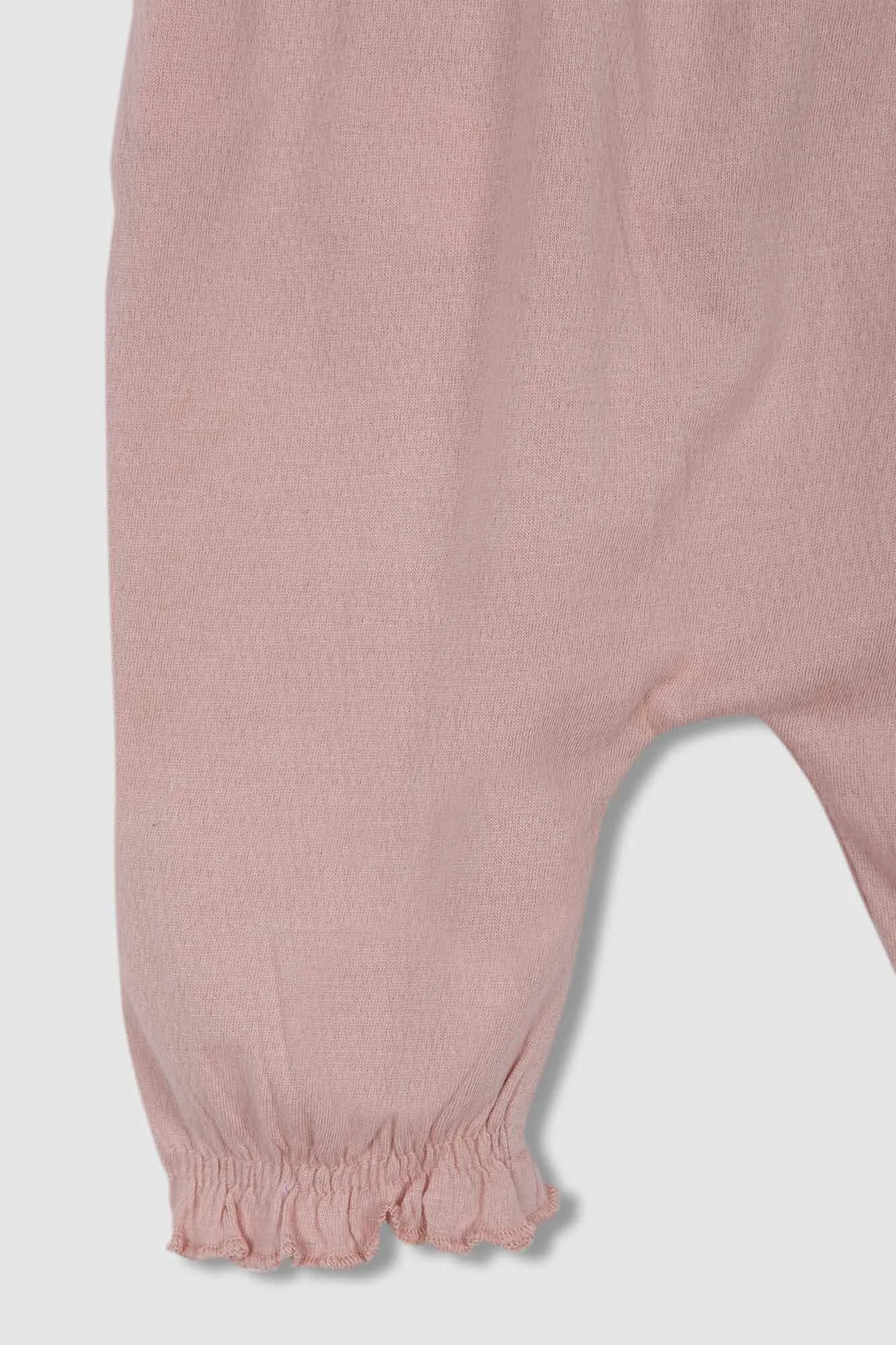 Gocco Pantalón largo jersey con tirantes rosa viejo