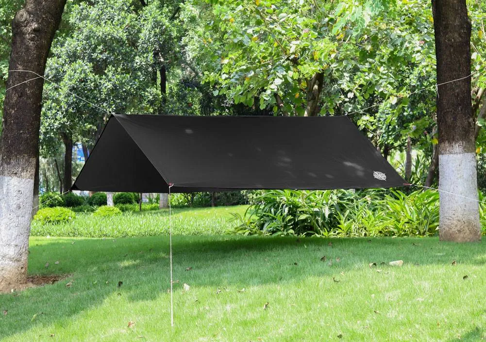 GOGLAND Lona de protección UV para exteriores, lona para tienda de campaña, 300 x 290 cm, negro