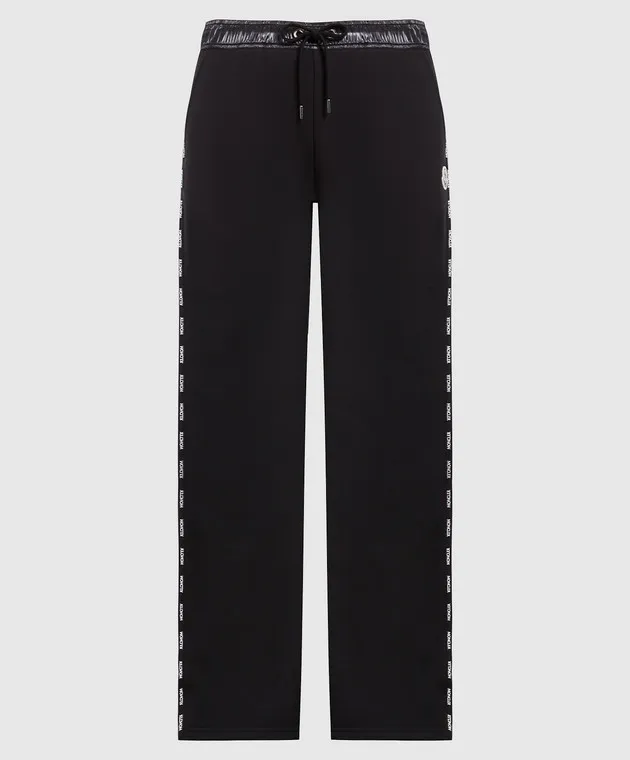 Moncler Black sports pants with contrasting stripes