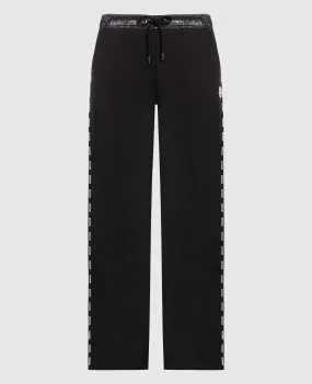 Moncler Black sports pants with contrasting stripes