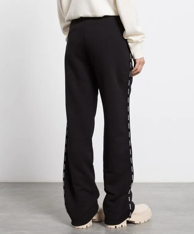 Moncler Black sports pants with contrasting stripes