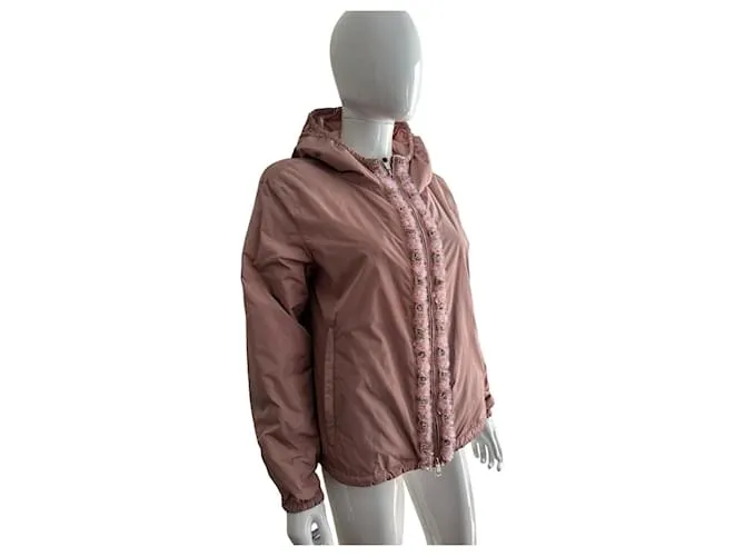 Moncler chaqueta bomber plateada adornada Rosa 