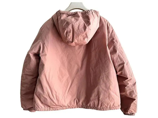 Moncler chaqueta bomber plateada adornada Rosa 