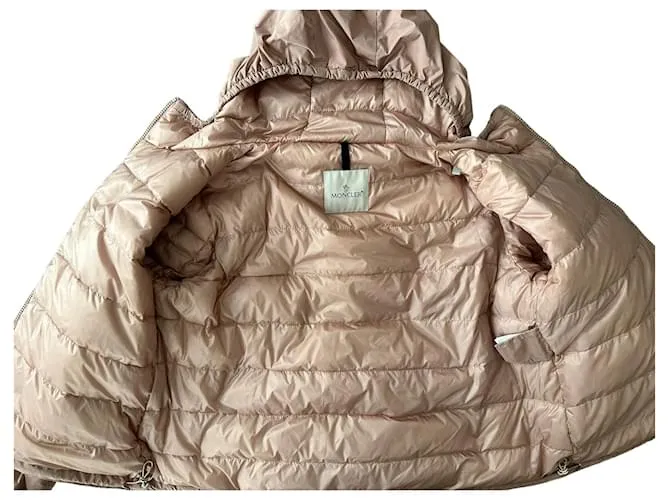 Moncler chaqueta bomber plateada adornada Rosa 