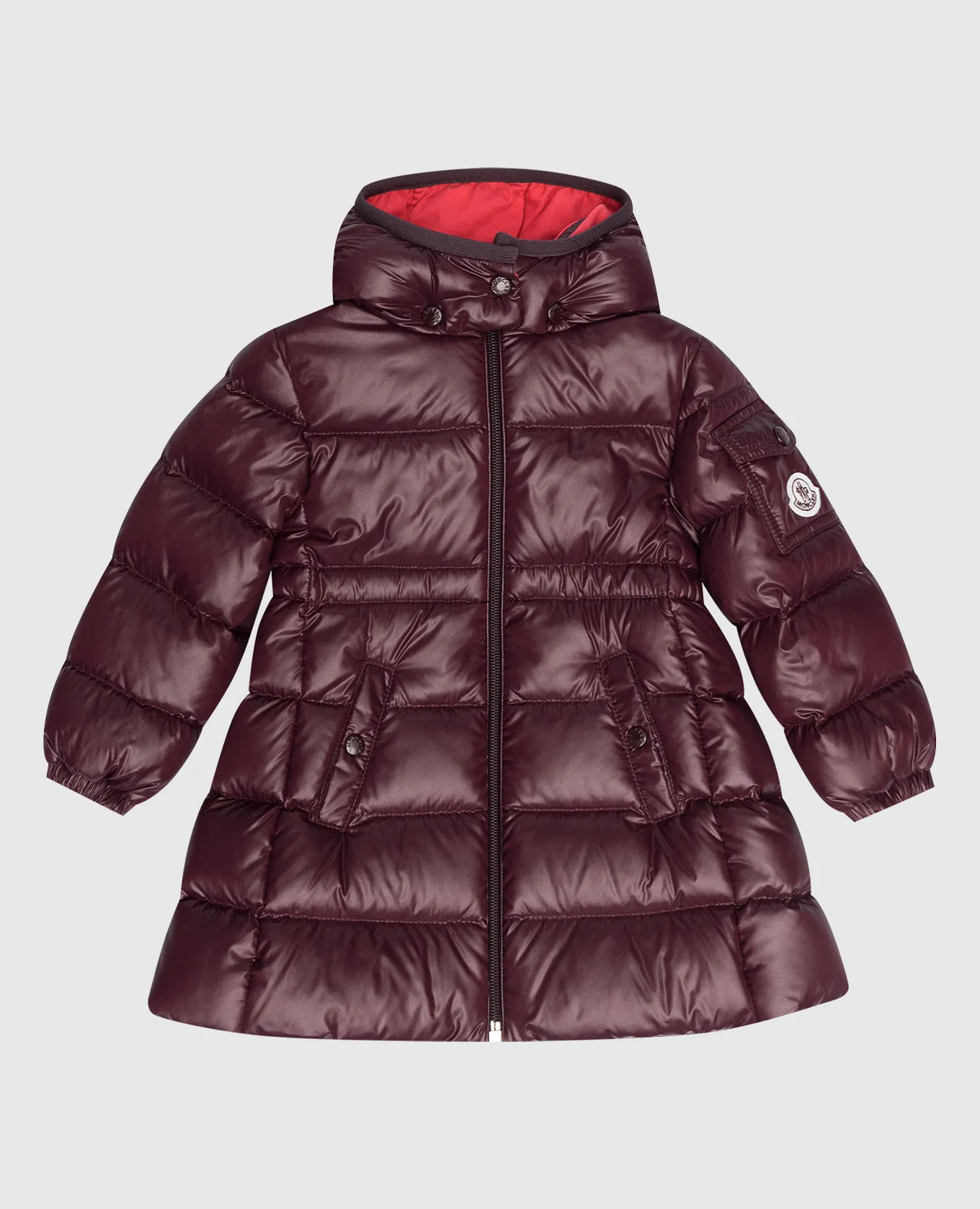 Moncler ENFANT Brouffier children's burgundy down jacket with a logo patch