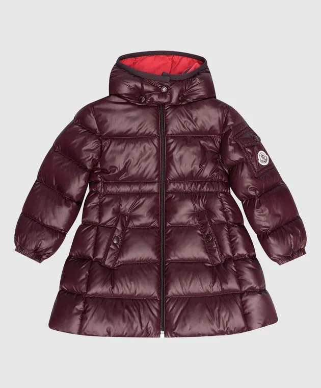 Moncler ENFANT Brouffier children's burgundy down jacket with a logo patch