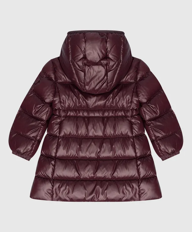 Moncler ENFANT Brouffier children's burgundy down jacket with a logo patch