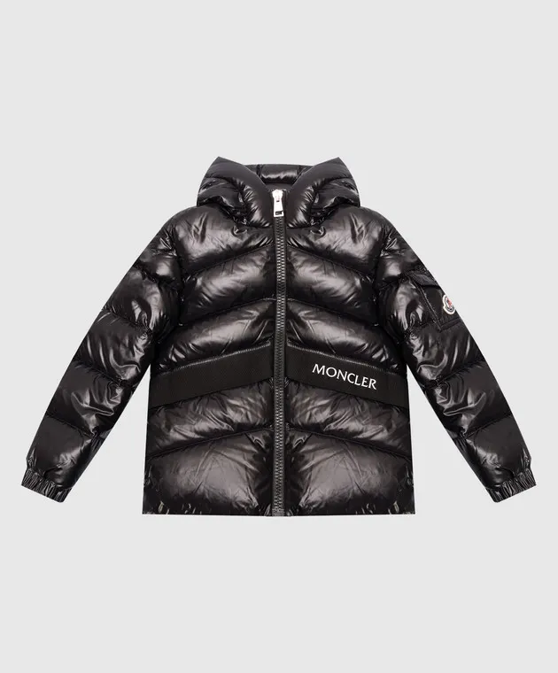 Moncler ENFANT Children's black down jacket with a logo