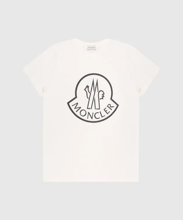 Moncler ENFANT Children's white t-shirt with logo