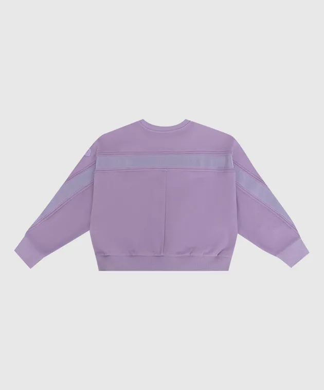 Moncler ENFANT Lilac sweatshirt with logo embroidery