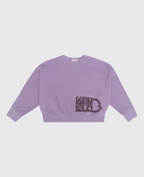 Moncler ENFANT Lilac sweatshirt with logo embroidery