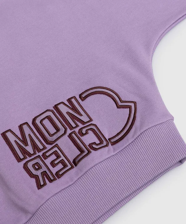 Moncler ENFANT Lilac sweatshirt with logo embroidery