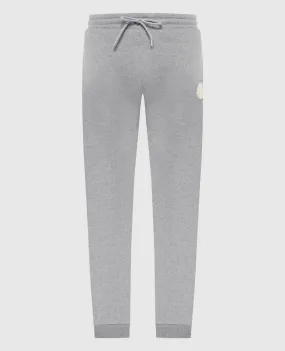 Moncler Gray joggers with logo patch