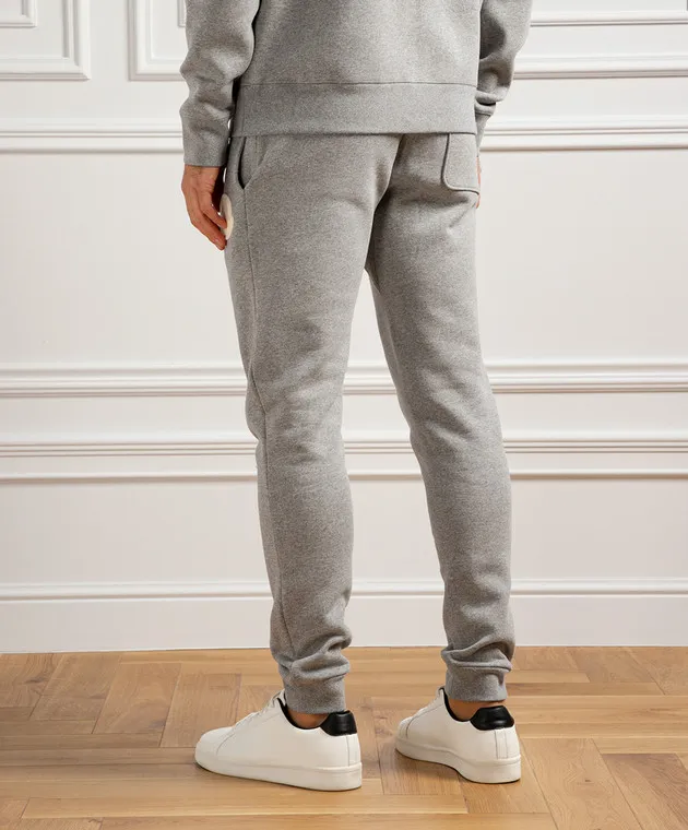 Moncler Gray joggers with logo patch