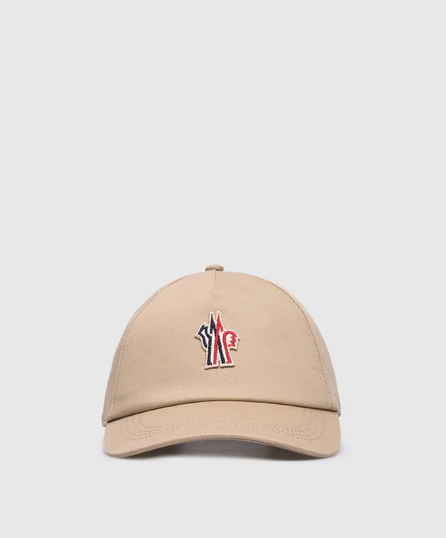 Moncler Grenoble Beige cap with logo patch