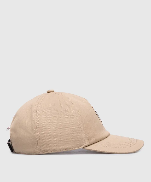 Moncler Grenoble Beige cap with logo patch