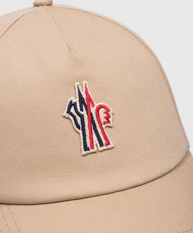 Moncler Grenoble Beige cap with logo patch