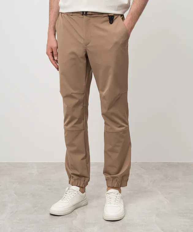 Moncler Grenoble Brown joggers with logo patch