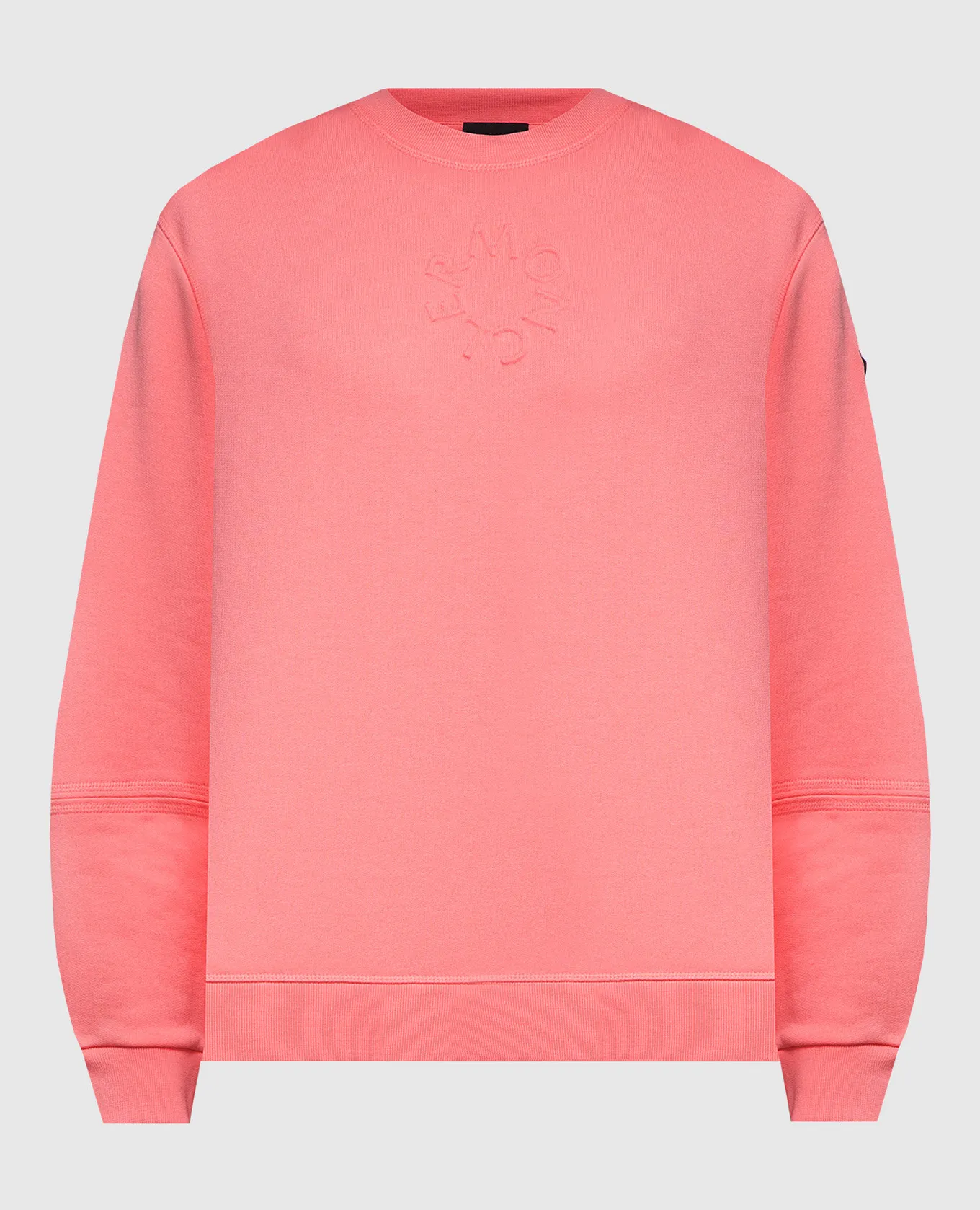 Moncler Pink sweatshirt with textured logo