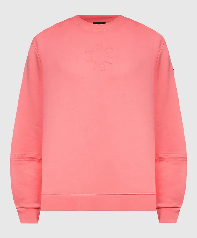 Moncler Pink sweatshirt with textured logo