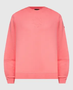 Moncler Pink sweatshirt with textured logo