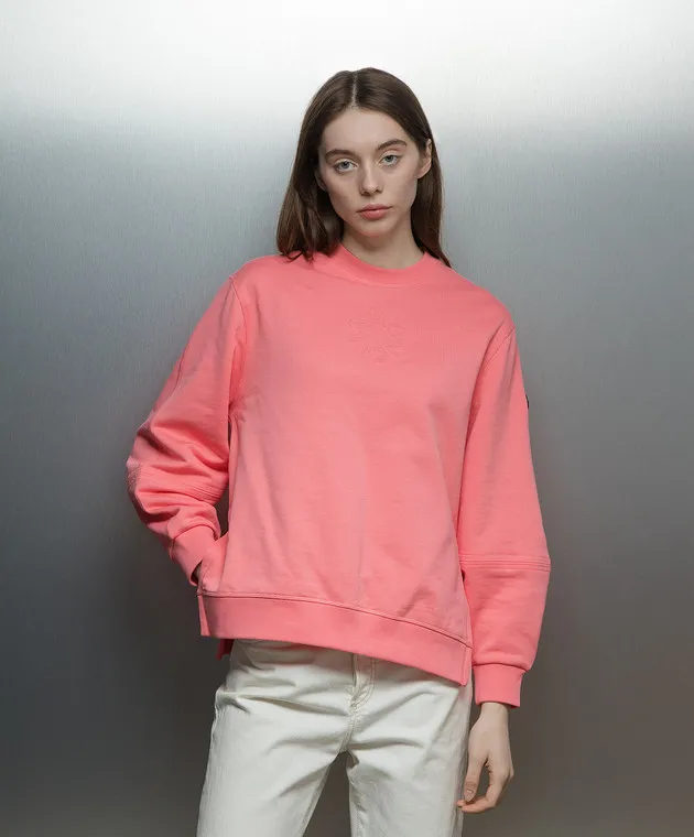 Moncler Pink sweatshirt with textured logo