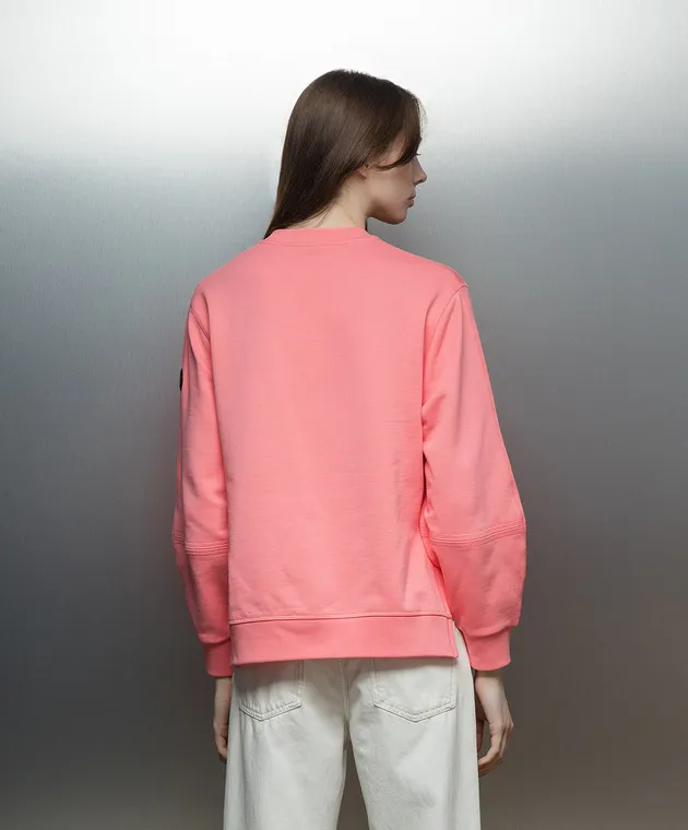 Moncler Pink sweatshirt with textured logo