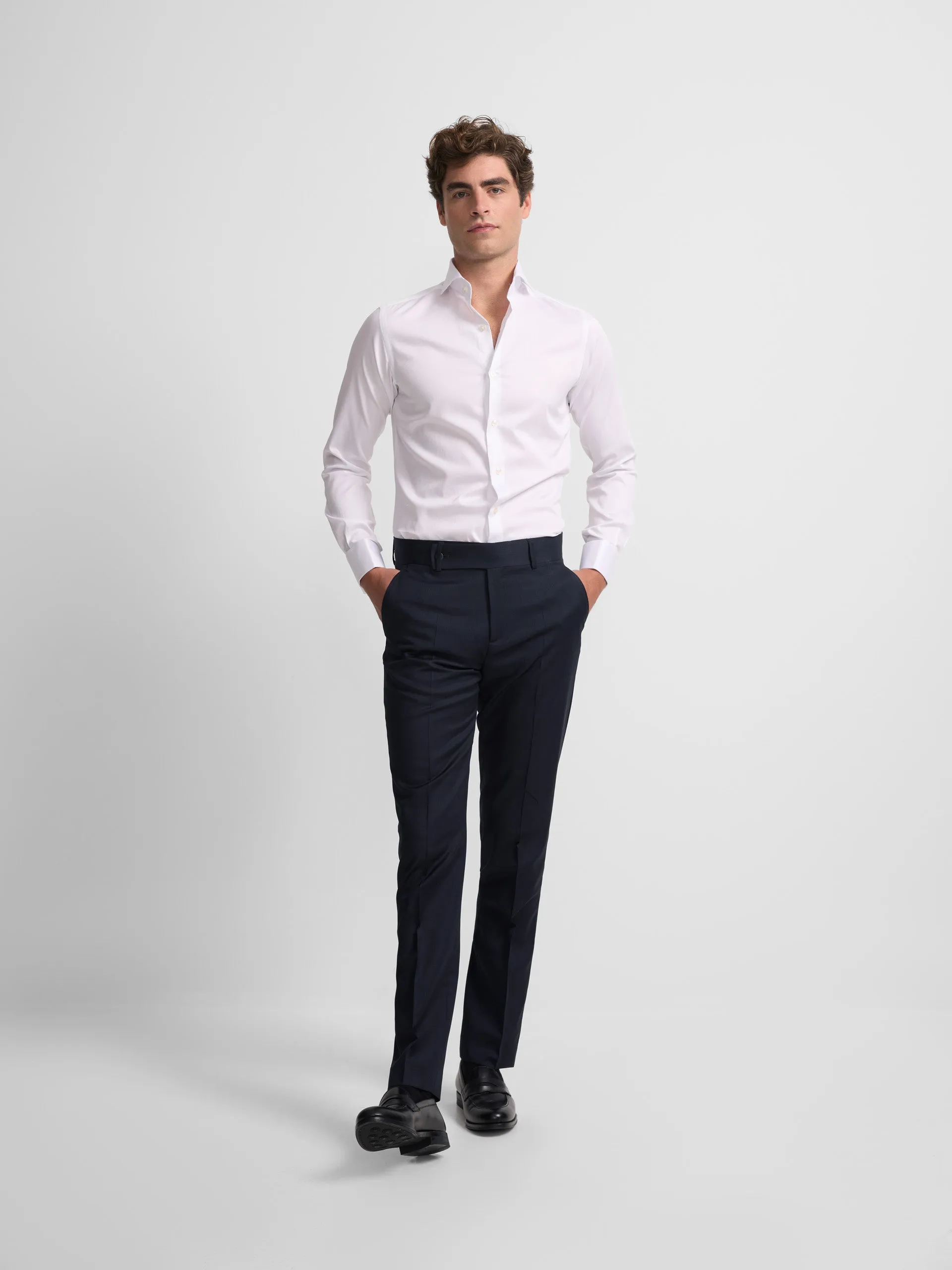 Pantalon traje principe de gales marino