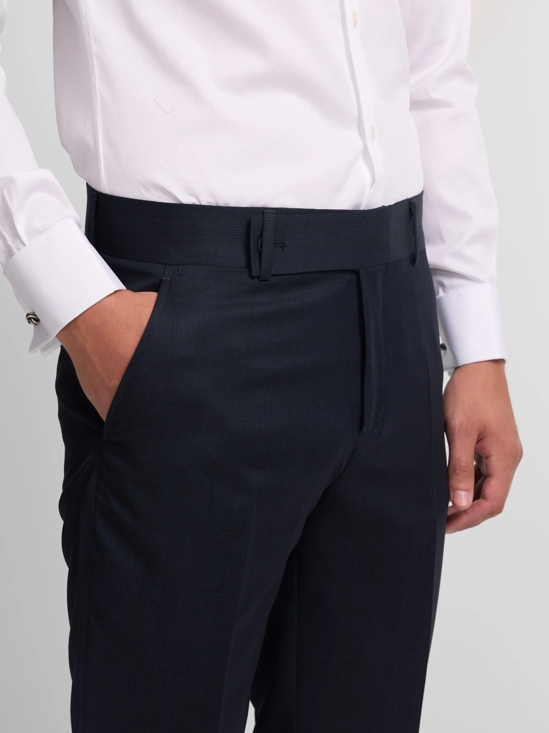 Pantalon traje principe de gales marino