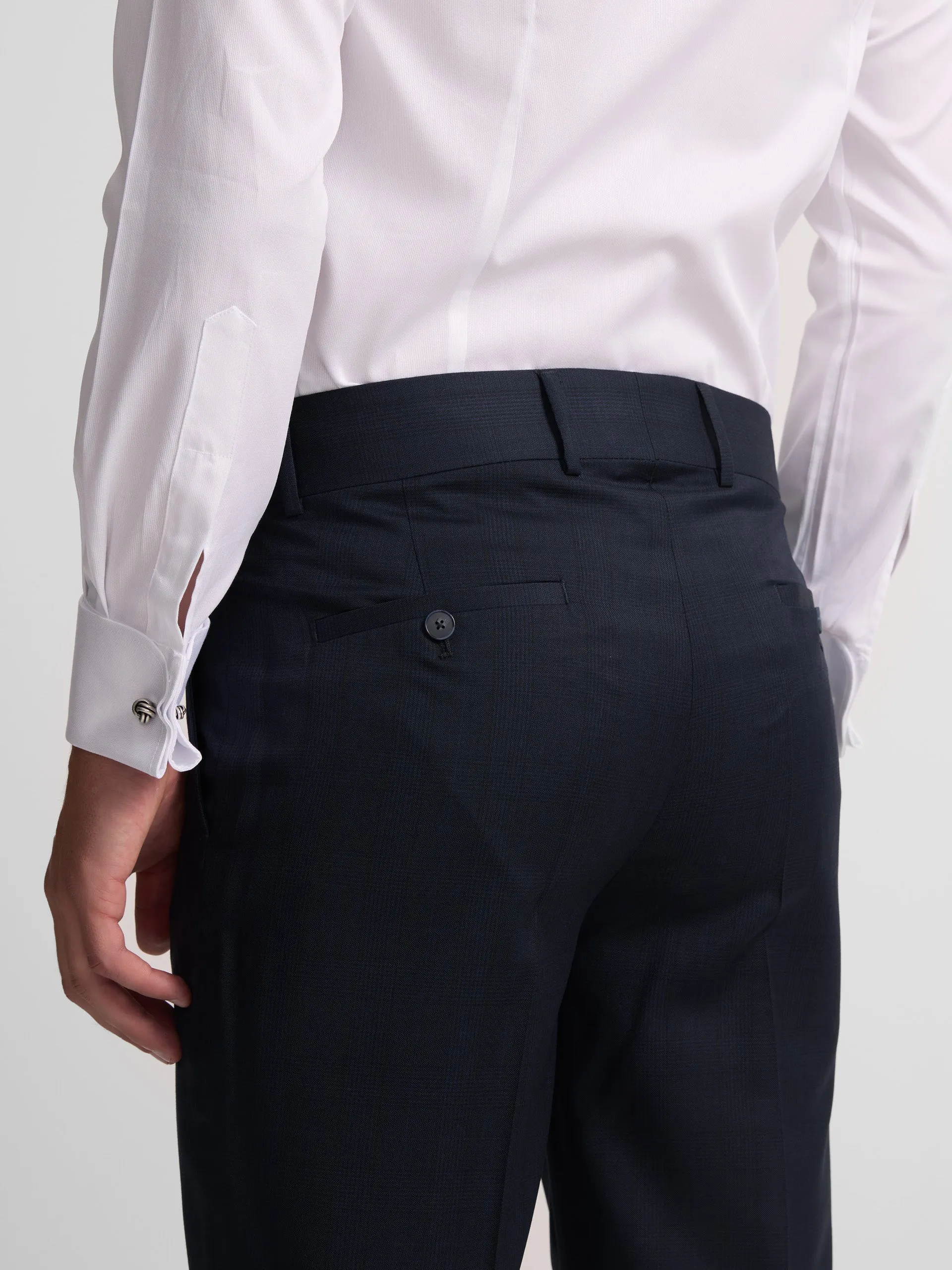 Pantalon traje principe de gales marino