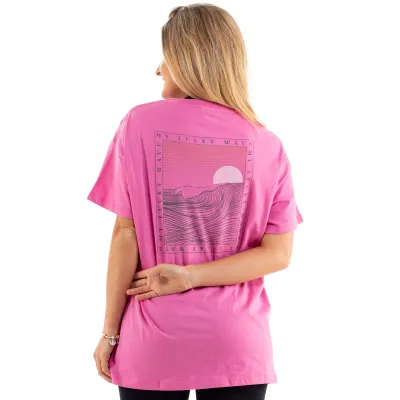 REMERON MANGA CORTA LUCKY WAVE ROXY ROSA CON ESTAMPA