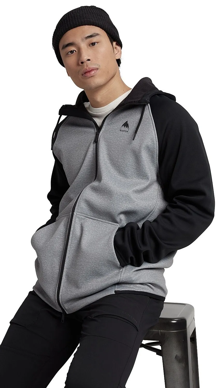 sudadera Burton Crown Weatherproof Fleece Zip - Gray Heather/True Black - men´s