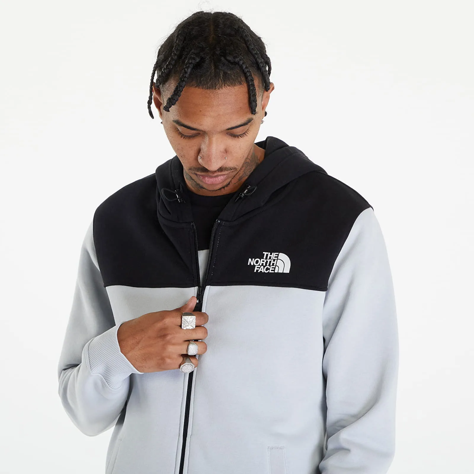 The North Face Icons Full Zip Hoodie High Rise Grey